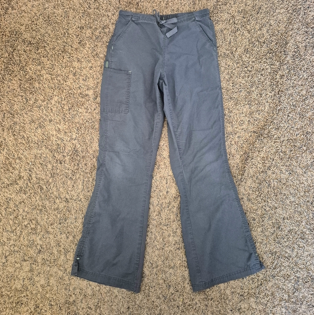 Spread Good Cheer Charcoal Drawstring Scrub Pants with Waistband Elastic Size S